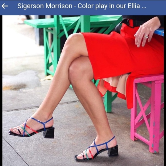 Sigerson Morrison Ellia  square heel Sandals - Picture 1 of 7